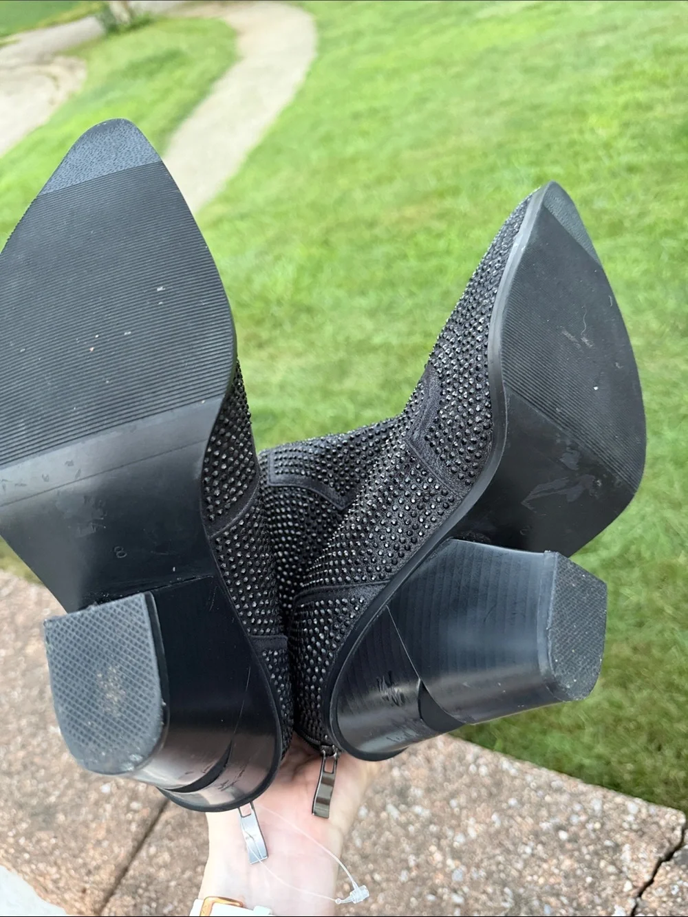 Embellished Black Western Ankle Boots for Women